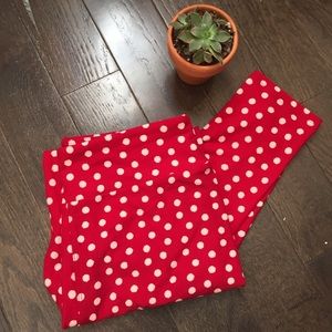 NWOT Lularoe Adorable Red - Pink Polka Dot Legging